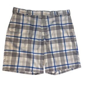 Nike Golf Tour Performance Dri-Fit Shorts Men's Size 42 Plaid White Blue Gray
